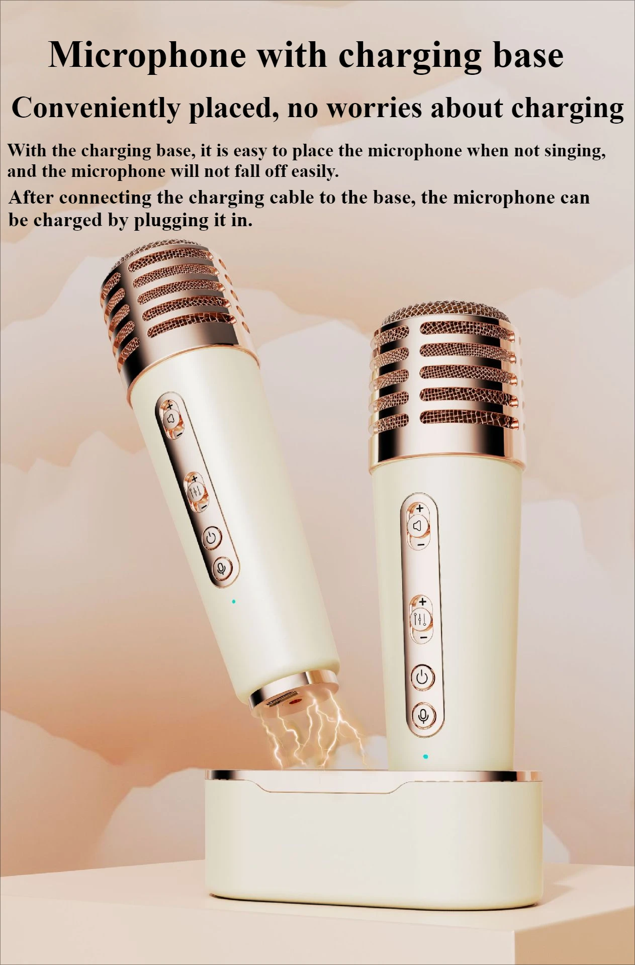 

Караоке-машина Портативная акустическая система Bluetooth 5.3 с беспроводными микрофонами Домашний семейный пение Детские подарки