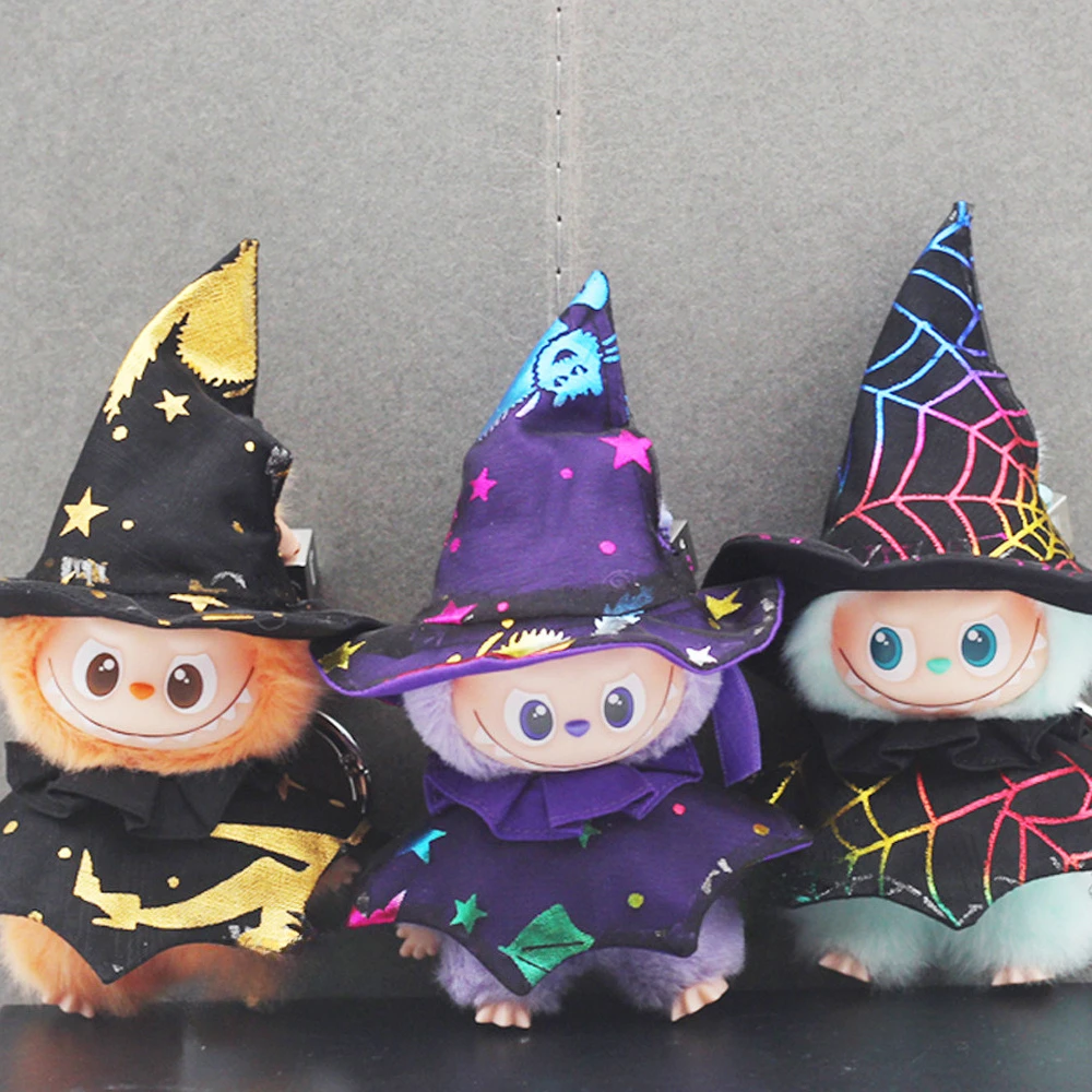 

For 10.5cm Labubu 4.0 Mini Doll Festive Halloween Cloak Cape Set Witch Costume Spooky Christmas Gift Outfit Doll Accessories