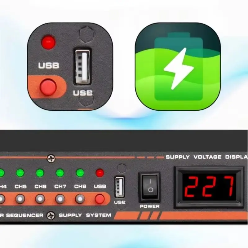 Picture 6: Professional 10-Channel Multifunctional Power Sequencer With Screen Smart Sequence Manager for Stage Amplifiers Audio Systems