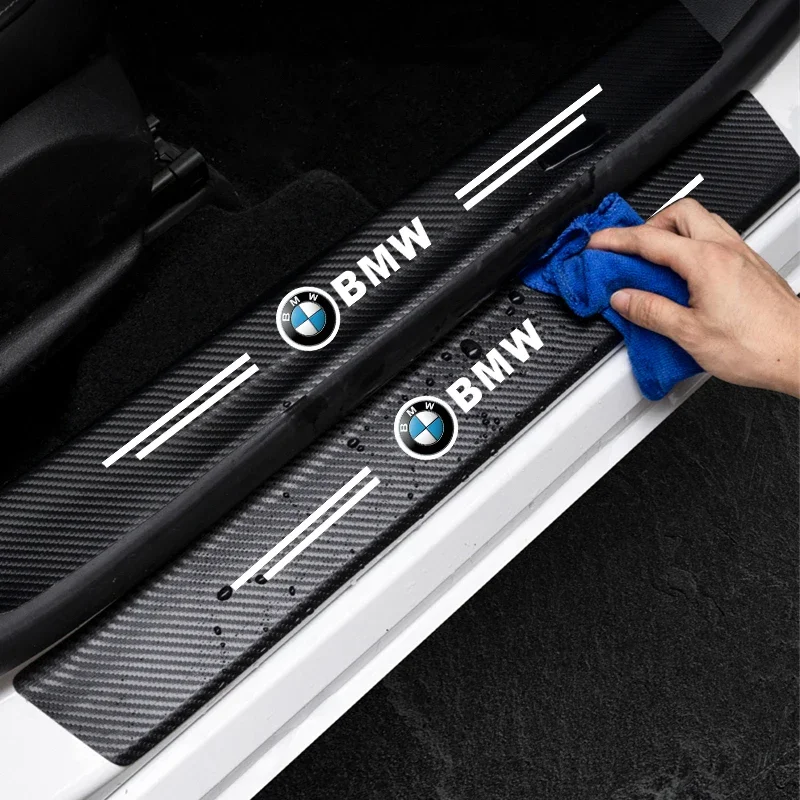 Car Door Sill Carbon Sticker Auto Accessories For BMW Performance E46 E90 F10 F30 X3 F20 E46 E60 E70 E39 E36 E87 X7 E92 E91 E28