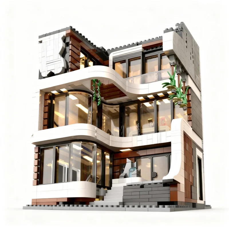2586pcs MOC Modular Streetscape Apple Store Modular Streetscape Series Model Building Blocks Toys Architecture Christmas Gift view 4