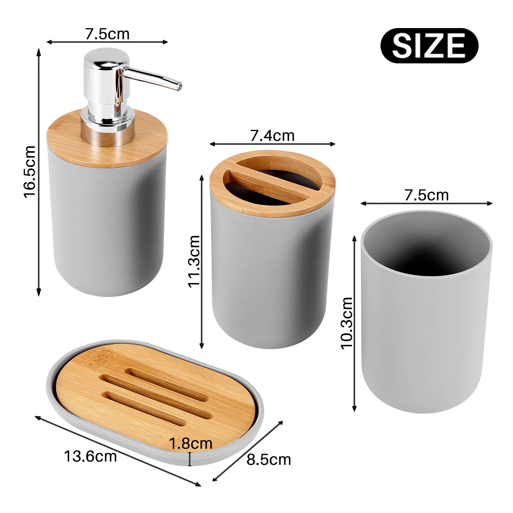 

Aug. Bathroom Accessories Set Soap Dispenser Bottle Dish Washroom Toothbrush Holder Cup Suit