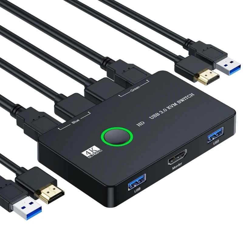 

2X2 USB3.0 HDMI2.0 KVM-переключатель-сплиттер 4K60 Гц HDMI2.0-совместимый переключатель Прямая поставка