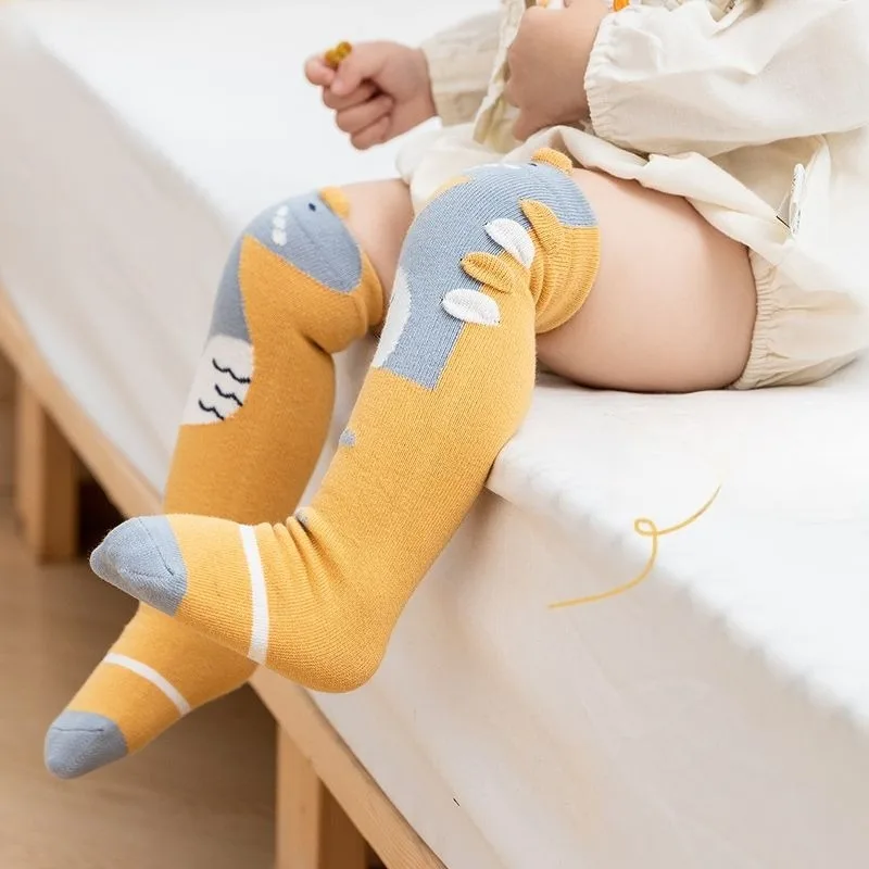 Skarpety 3D bez pięty za kolano dla niemowląt i małych dzieci, jesienno-zimowe, tubularne ocieplacze na nogi, proste skarpety dla niemowląt.