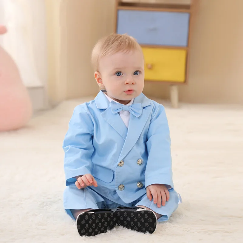 Baby Boys Gentleman Outfits Suits Clothing Set Spring and Autumn Children Coat Romper 2PCS Suit Boutique Kids Clothing