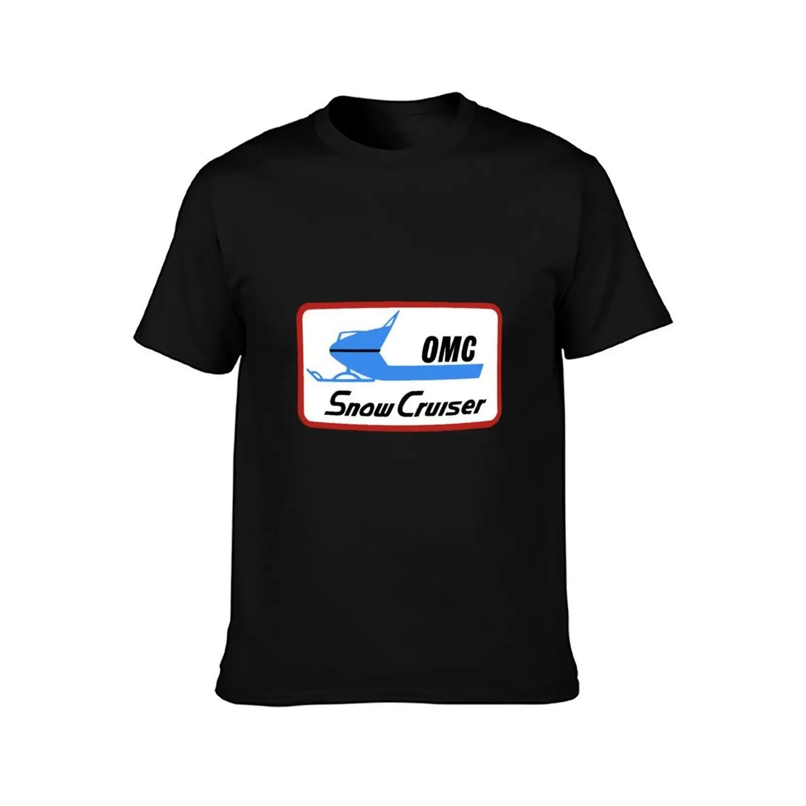 Vintage Snowmobile OMC Snow Cruiser Square Decal T-Shirt man t shirts for men casual T-Shirt