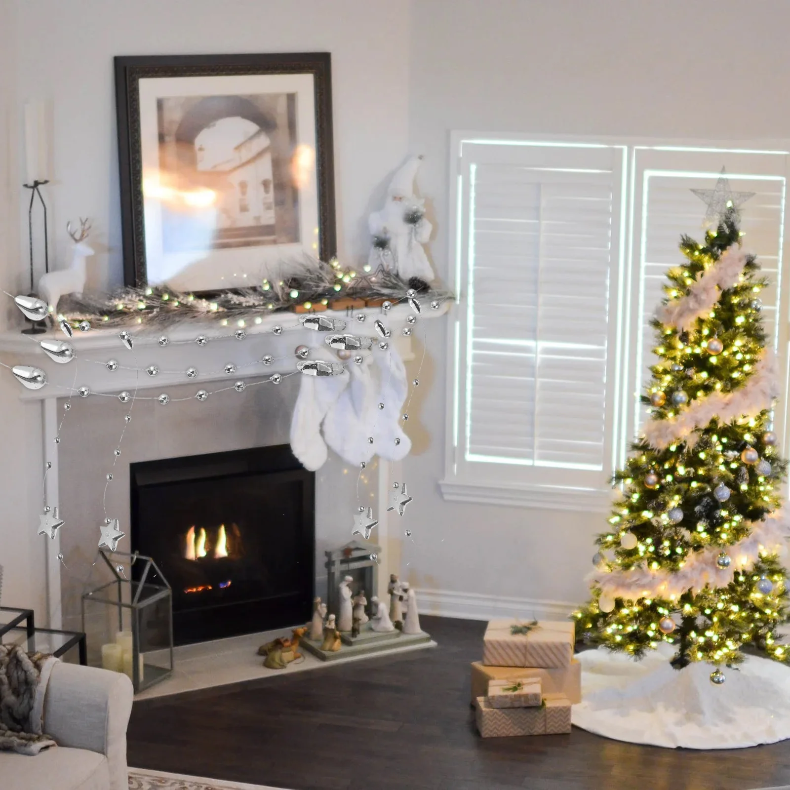 

1 Roll Pentagram Bead Chain Ribbon Wedding Birthday Party Decor Gift Wrapping DIY Bead String Decoration Party Decor