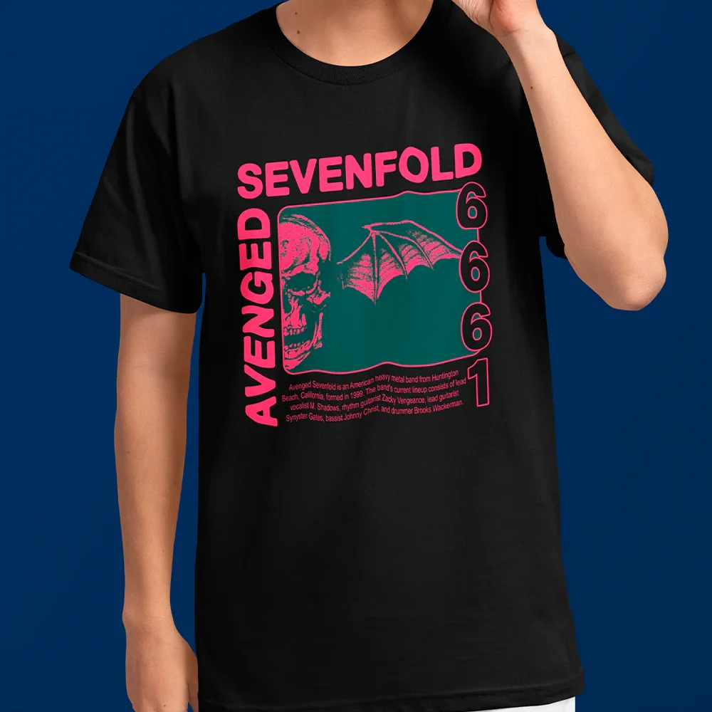 

2025-26 Summer Avenged Sevenfold 661 Graphic 100%Pure Cotton Printed Pop Band Trend T-shirt Unisex Oversized Casual Loose Y2k