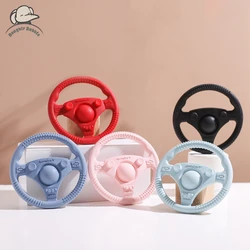 Baby Teething Toy Cartoon Steering Wheel Shaped Silicone Teething Toy Are BPA-free Dental Care Accessories For Newborn Baby Gift