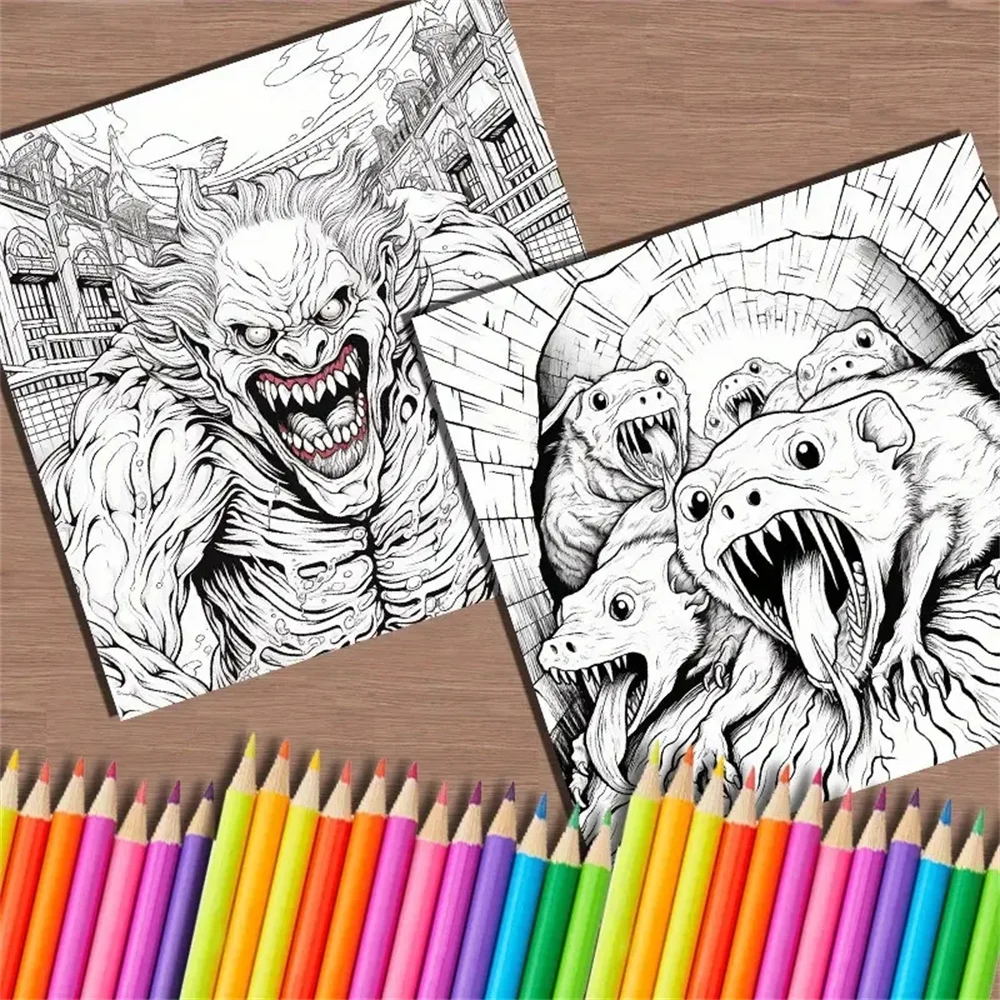 Книга-Раскраска с двойными страницами, 20 страниц