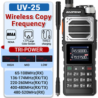 Baofeng UV-25 Walkie Talkie Wireless Copy Frequency Long Range Tri Band Two Way Ham Radio Powerful NOAA Type-C Amateur Radio