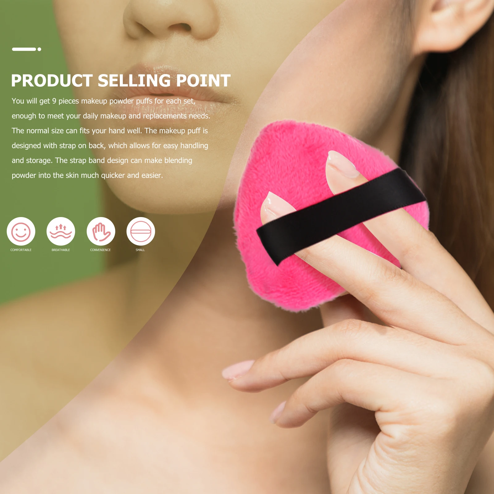 

8pcs Heart Shaped Makeup Puff Powder Cushion Face Soft Compact Lightweight for Loose Powder Application Women
