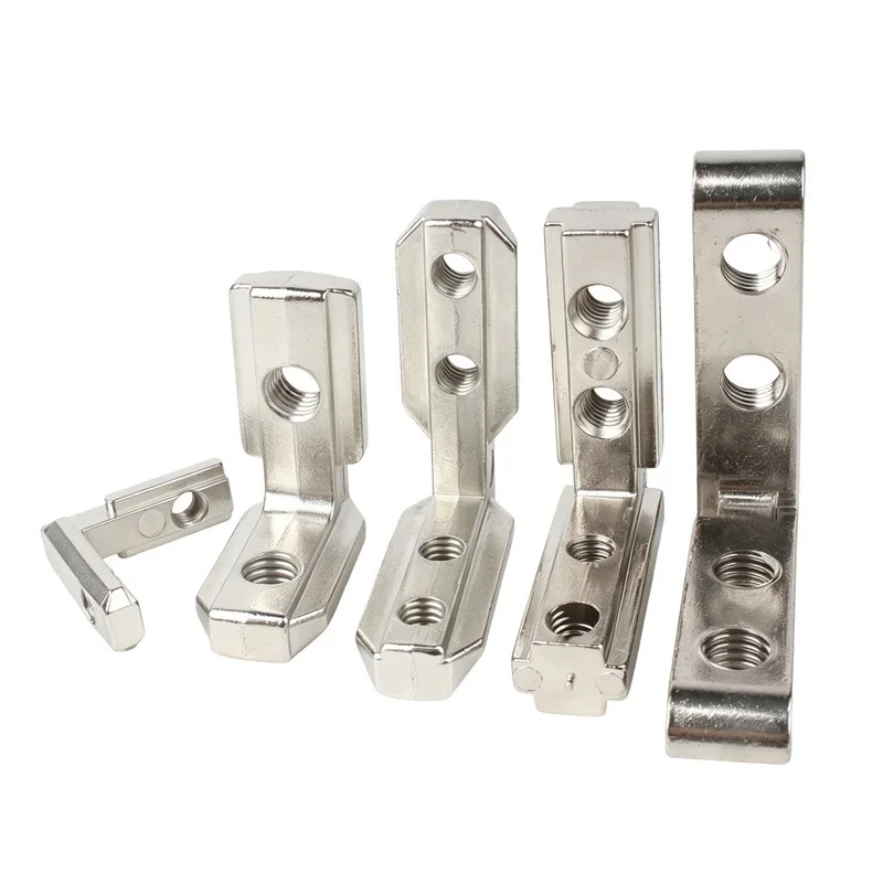 T Slot L-Shape Interior Corner Connector Joint Bracket for 2020 3030 4040 4545 1530 2040 EU/GB Aluminum Profile with Screws