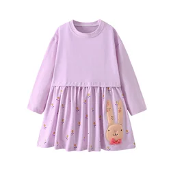 Jumping Meters 2-7 Bunny Princess Girls Dresses Fairy Tale Cotton Long Sleeve Children's Clothes Party Fashion Kids Frocks