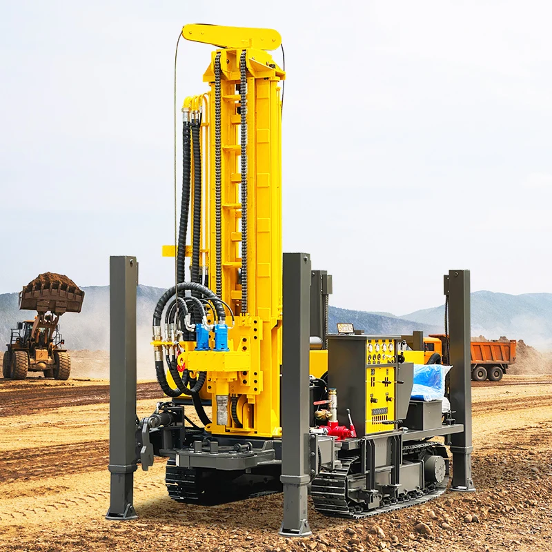 Customized Pneumatic Hydraulic 200 280 Meters Groundwater Borehole Crawler Mounted Water Well Drilling Rig Machine
