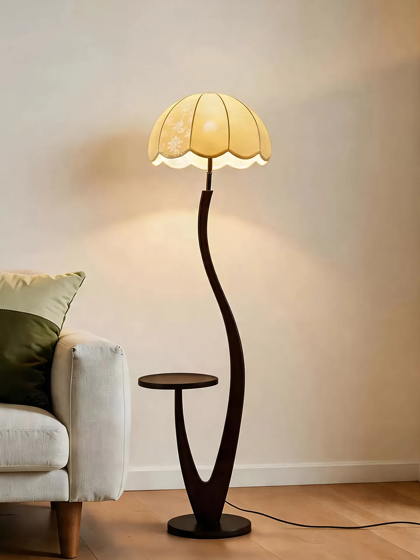 Middle Ancient Style High-end Walnut Solid Wood Floor Lamp Used For Living Room Bedroom Sofa Coffee Table Shelf Desk Lamp