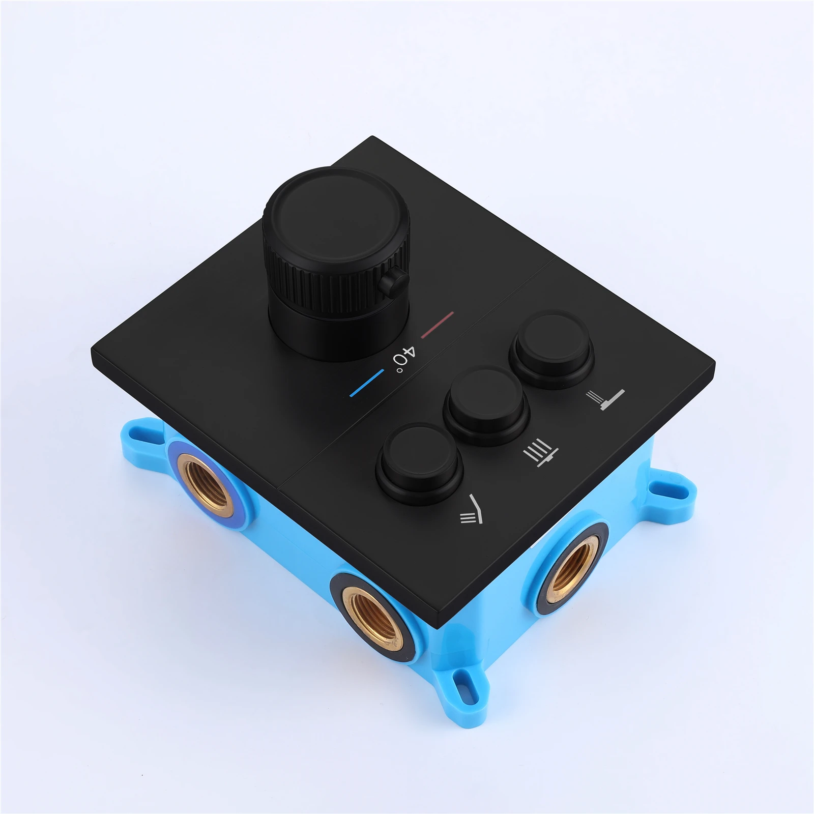 Qlonn الفاخرة 3 وظائف زر التبديل الحمام دش ثرموستاتي كلبشة الحنفيات أخفى خلاط صمام تحكم النحاس