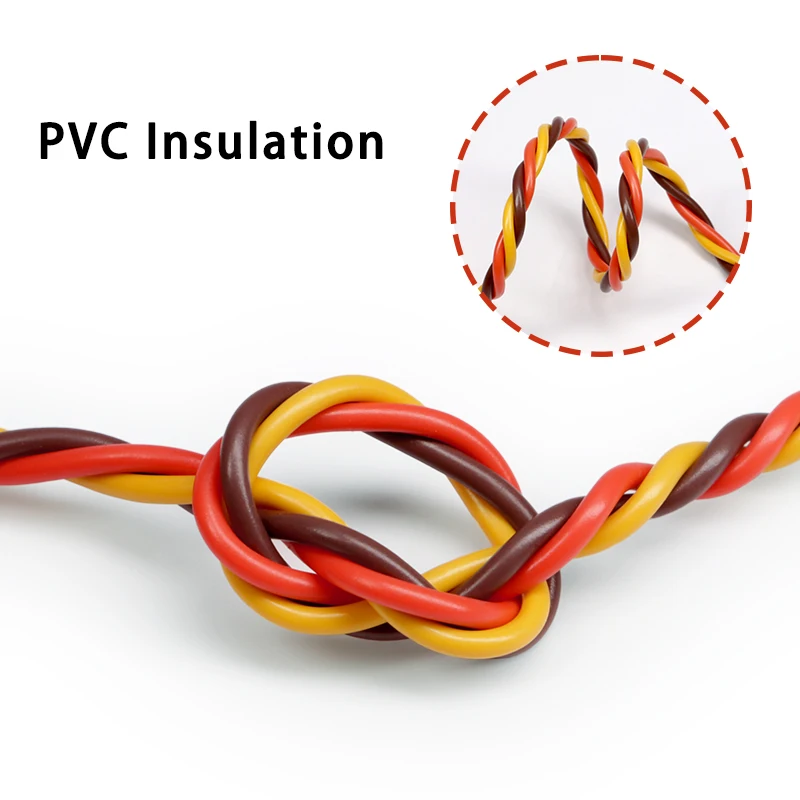 5/10M 3-Wege-Servo-Verlängerungskabel 22AWG/26AWG JR Futaba Gedrehtes Silikonkabel 30/60 Adern für RC-Flugzeug-Zubehör – Detail 5