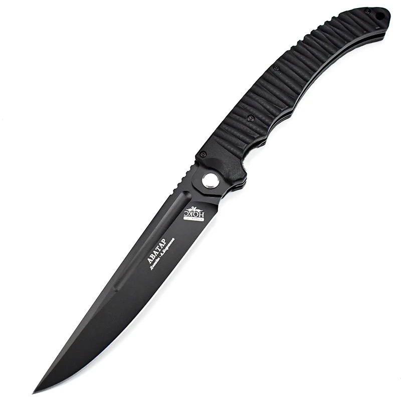 Russian HOKC Abatap Folding Knife D2 Blade Black G10 Handle Outdoor Camping Pocket Survival EDC Tool Everyday To Carry