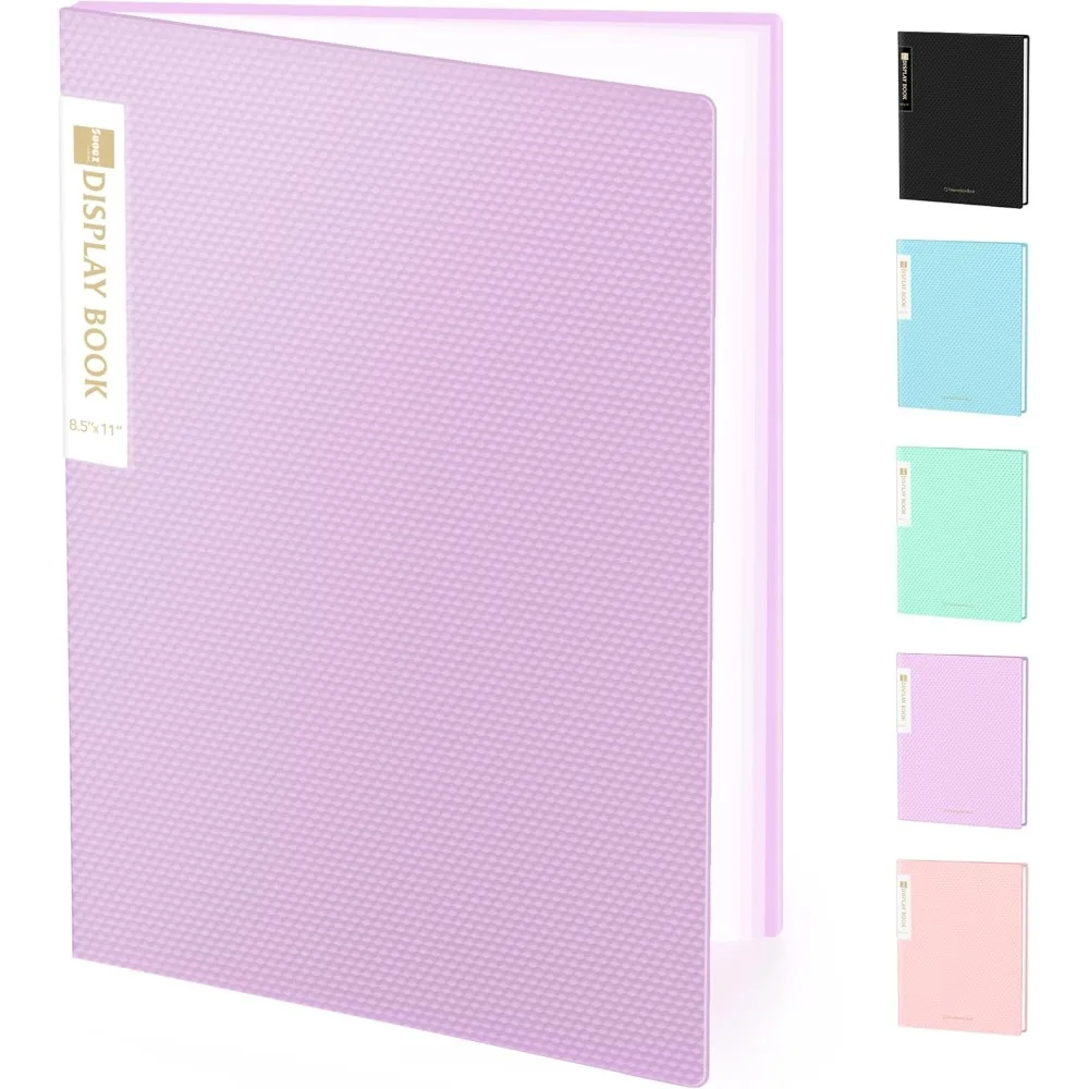 

18-Pocket Binder with Plastic Sleeves 8.5x11, Heavy Duty Art Portfolio Folder with Clear Sheet Protectors, Display 36 Pages, Pr
