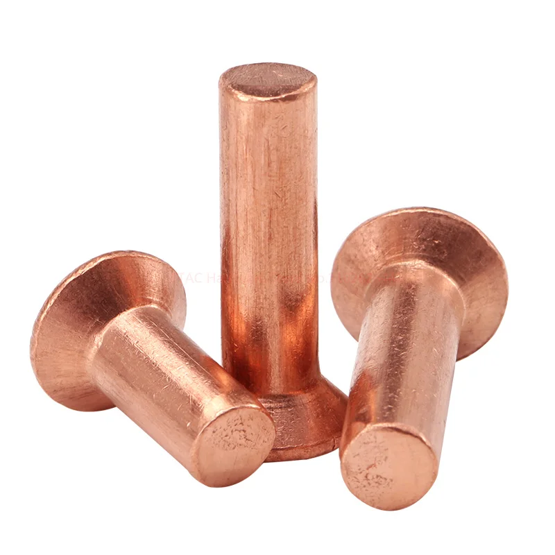 

M2.0 M2.5 M3 M4 M5 M6 M8 Copper Solid Rivets Knock Flat Countersunk Head Rivet Flat Head Copper Rivets Solid Brass Rivet