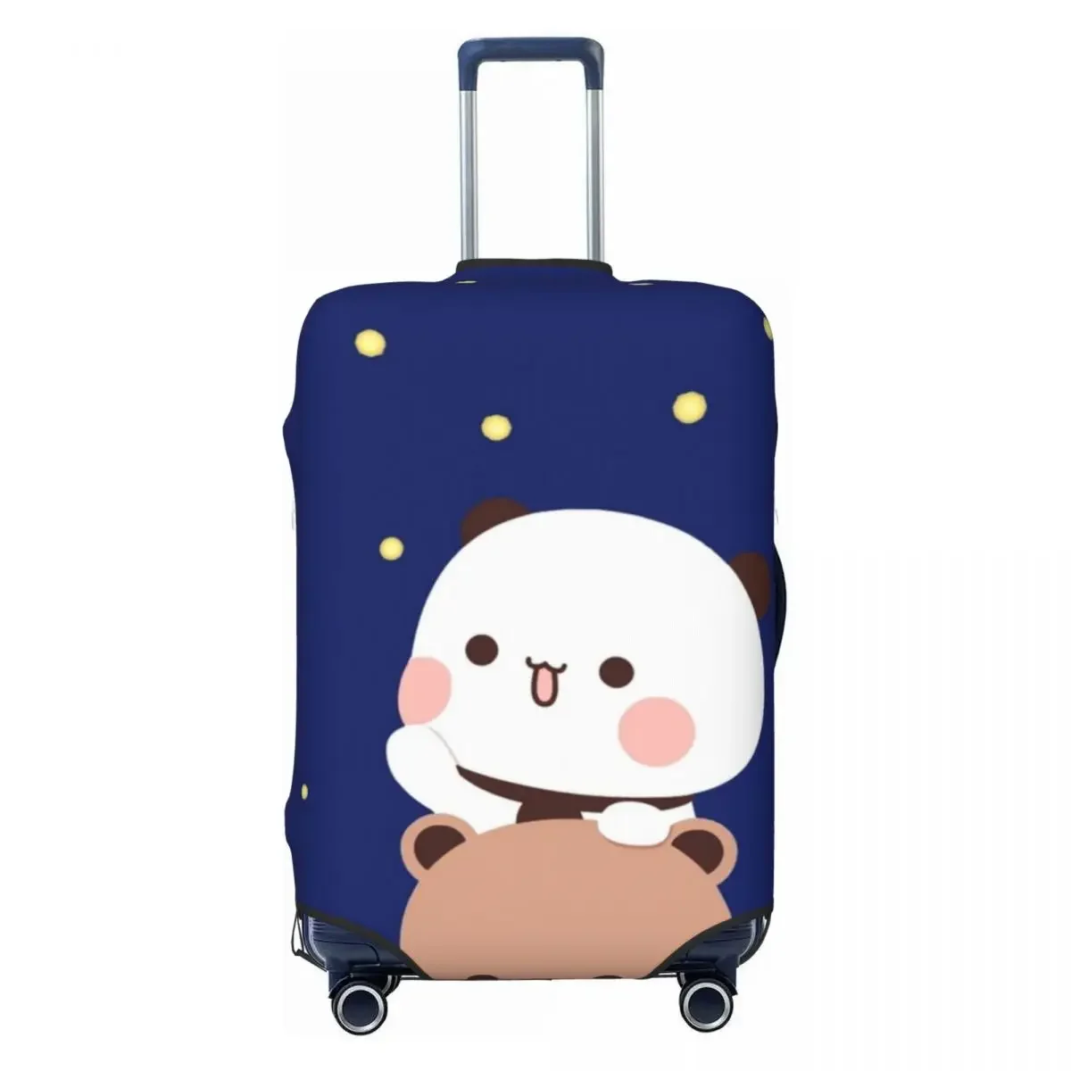 Bubu and Dudu Suitcase Cover Holiday Panda Bear Hugs Love Practical Luggage Accesories Travel Protection