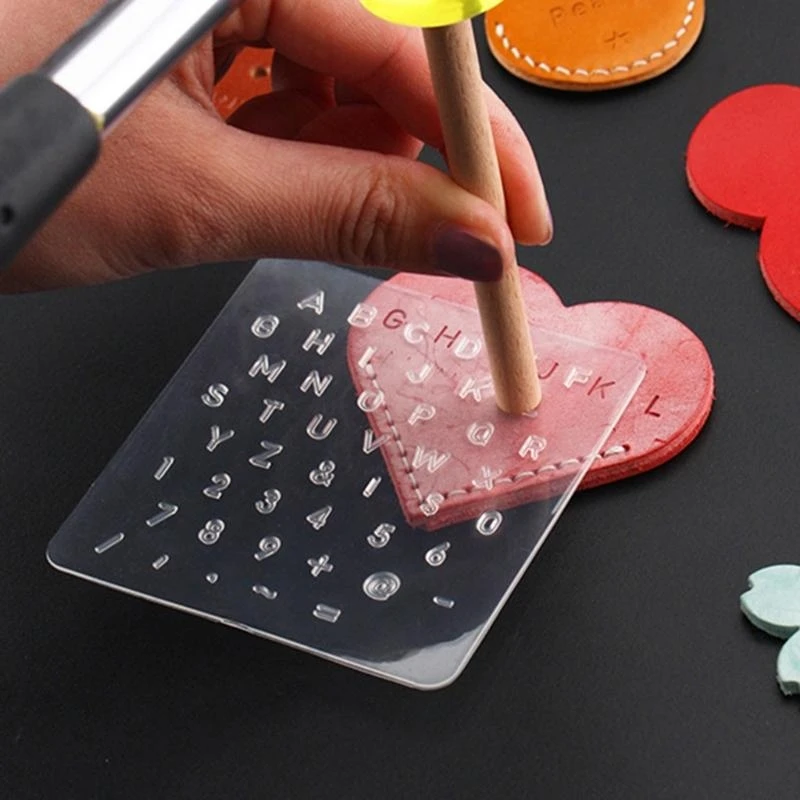  3Pcs DIY English Letter Leather Stamp Template Letter Number Leathercarft