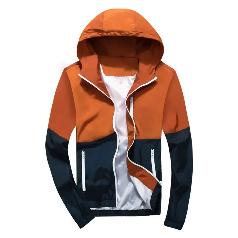 Men's Casual Hooded Jacket 2025 Spring Autumn High Quality Fashion Windbreaker Zipper Outwear Thin