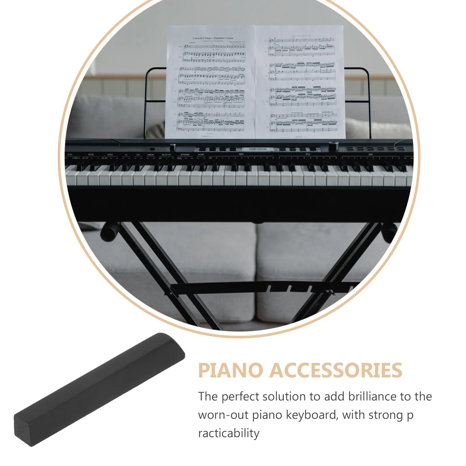 Professional Piano Keytops Replacement Piano Keyboard Keys Set Worn Out Black Natural Wood Texture Comfortable