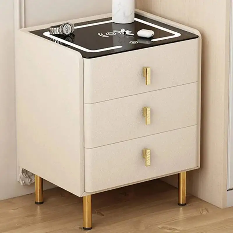 Narrow Design Bedside Center Nightstands Table Modern Drawers Mobile Cute Pretty Bedroom Table Smart De Chevet Bedroom Furniture