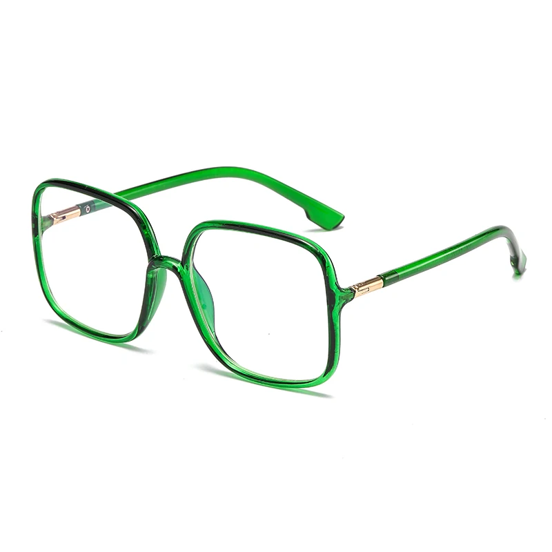 Oversized Square Anti-Blue Light Eyeglasses for Men & Women, Face-Slimming, Prescription Supported view 2