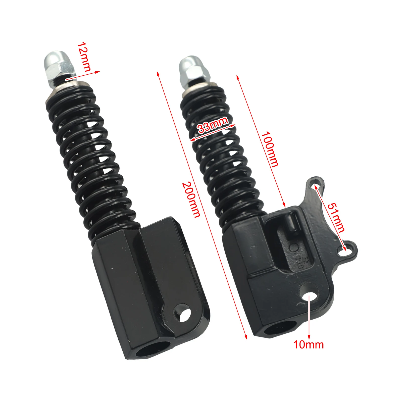 Enduring Invisible Rear Wheel Shock Absorber 10in Shock Absorber Hidden Rear Shock Absorber Improved Comfort Optimal Performance