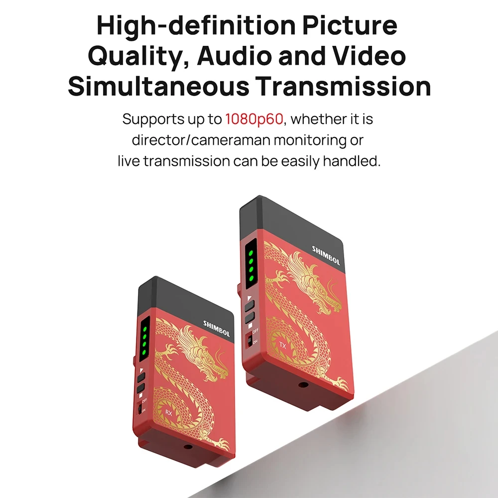 SHIMBOL-TPミニプロフェッショナルワイヤレスビデオ伝送システム,0.07フィート,アルミニウム,航空,秒,最大1080p60をサポート