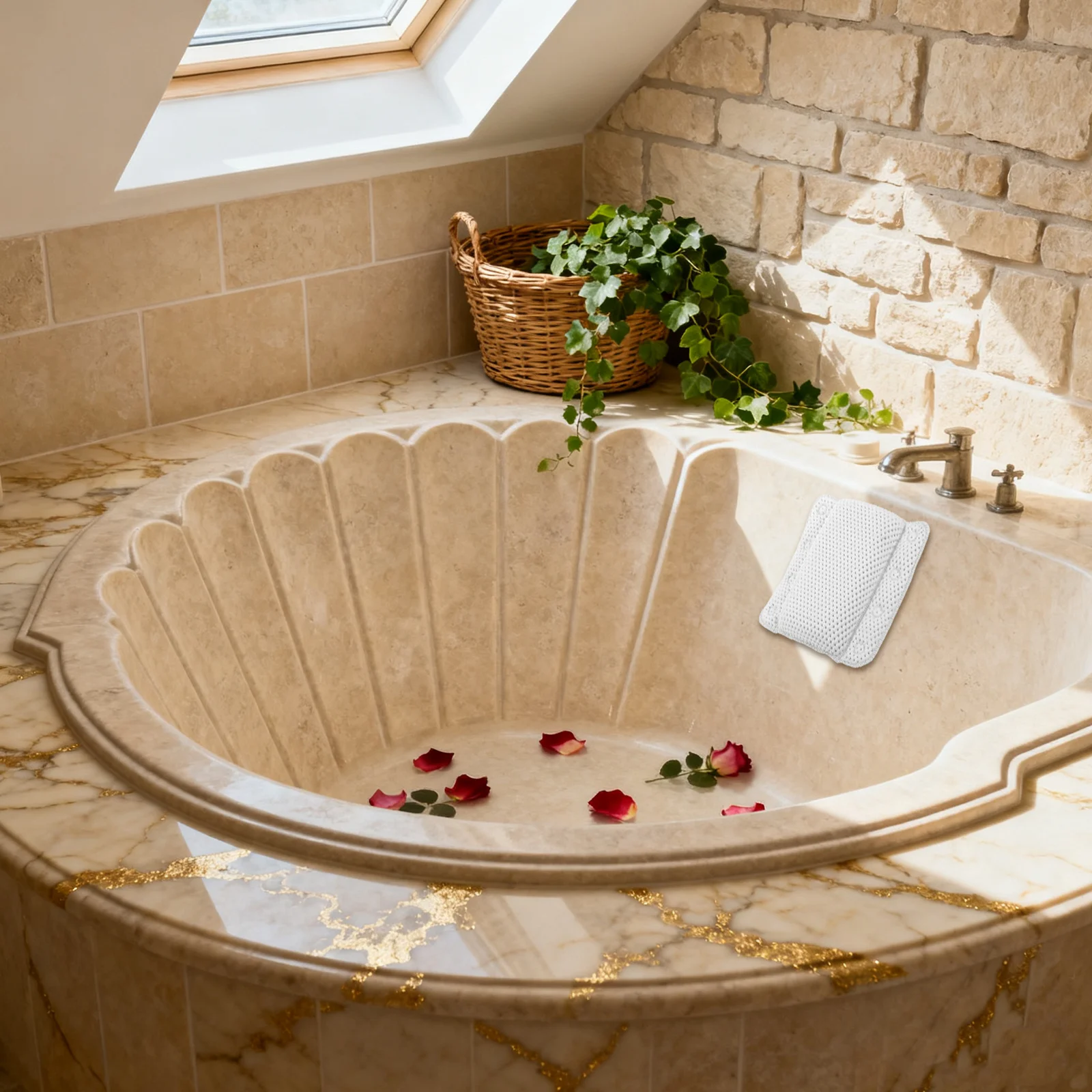 

Bathroom Pillow Soft Waterproof Bath Cushion Comfortable Headrest for Shower Spa Relaxation Bath Pillow Back Support