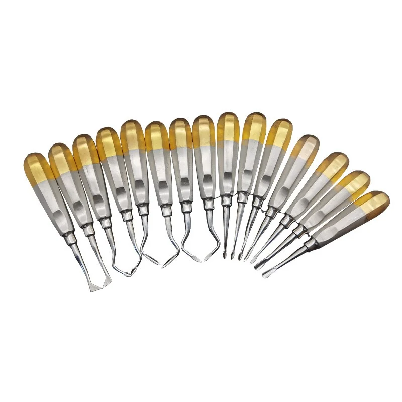 

Dental Elevator Stainless Steel Tooth Kit Curved Root Stright Elevator Dental Lab Instrument Handle Dentist Tools