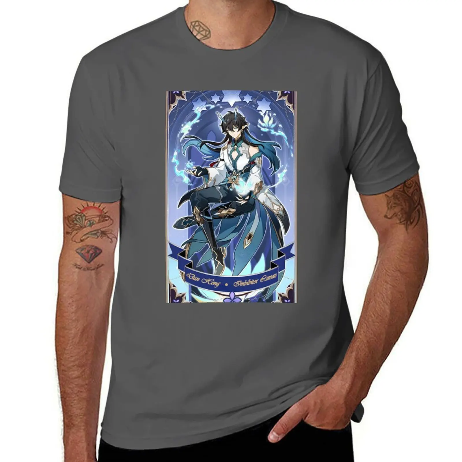 

Imbibitor Lunae Revelation Card Honkai Star Rail T-Shirt Basic Short Sleeve Cotton Blend T-Shirt