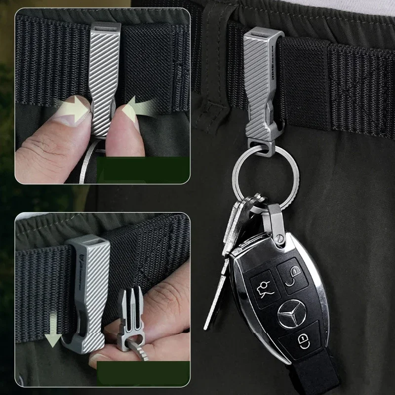 Outdoor EDC Multifunctional Titanium Alloy Belt Buckle Portable Portable Waist Belt Keychain Small Tool
