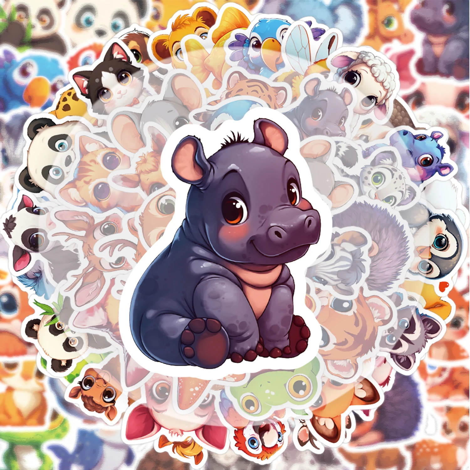 

50 Animal Stickers, Vibrant Stickers Suitable for Water Bottles, Laptops, Cell Phones, Suitcases, Skateboards, Guitars, Party Decorations