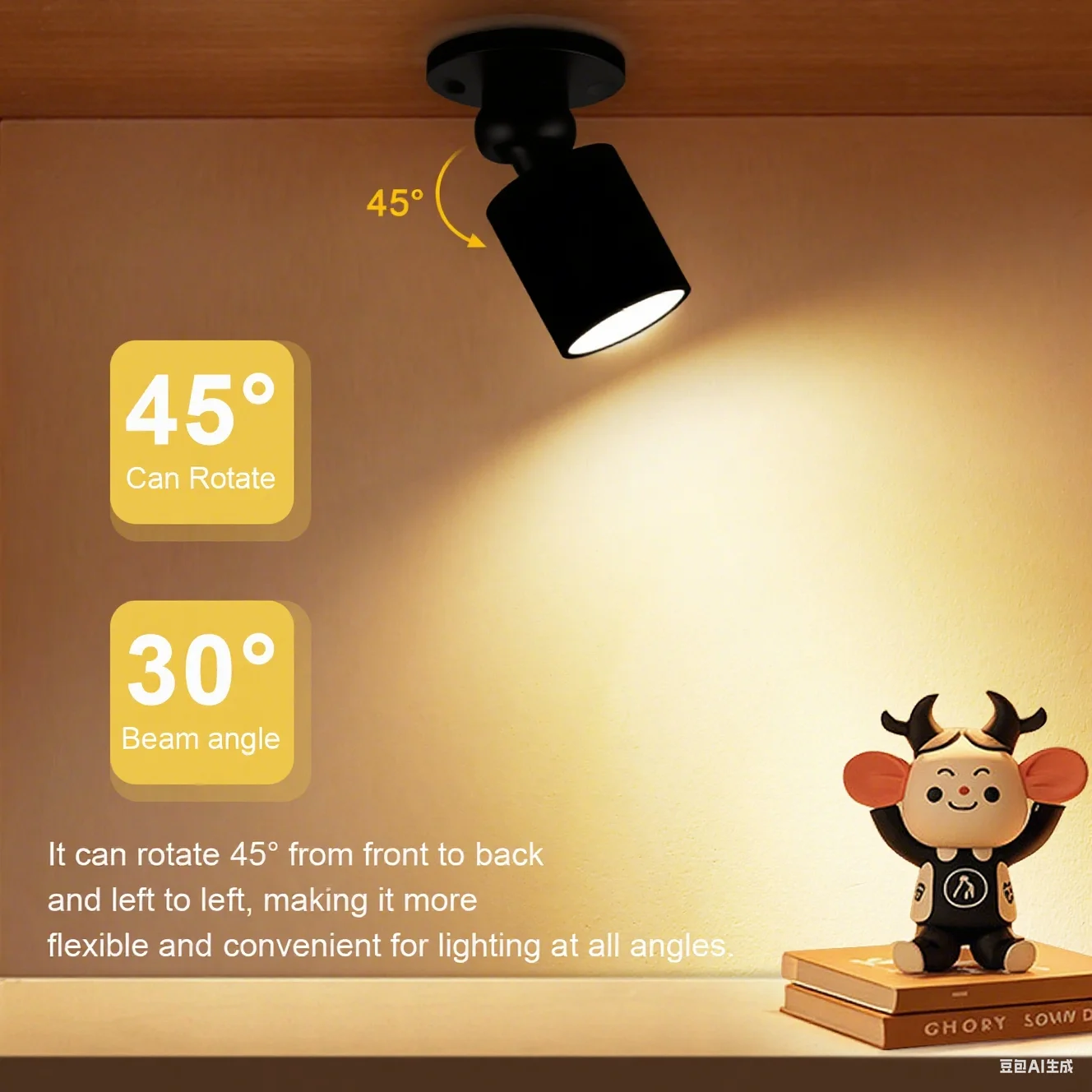 1 tot 10 LED-licht 12V aluminium materiaal zwarte schaal downlight, DuPont-interface indoor ceil decor spotlight, 2 installatiemethodes