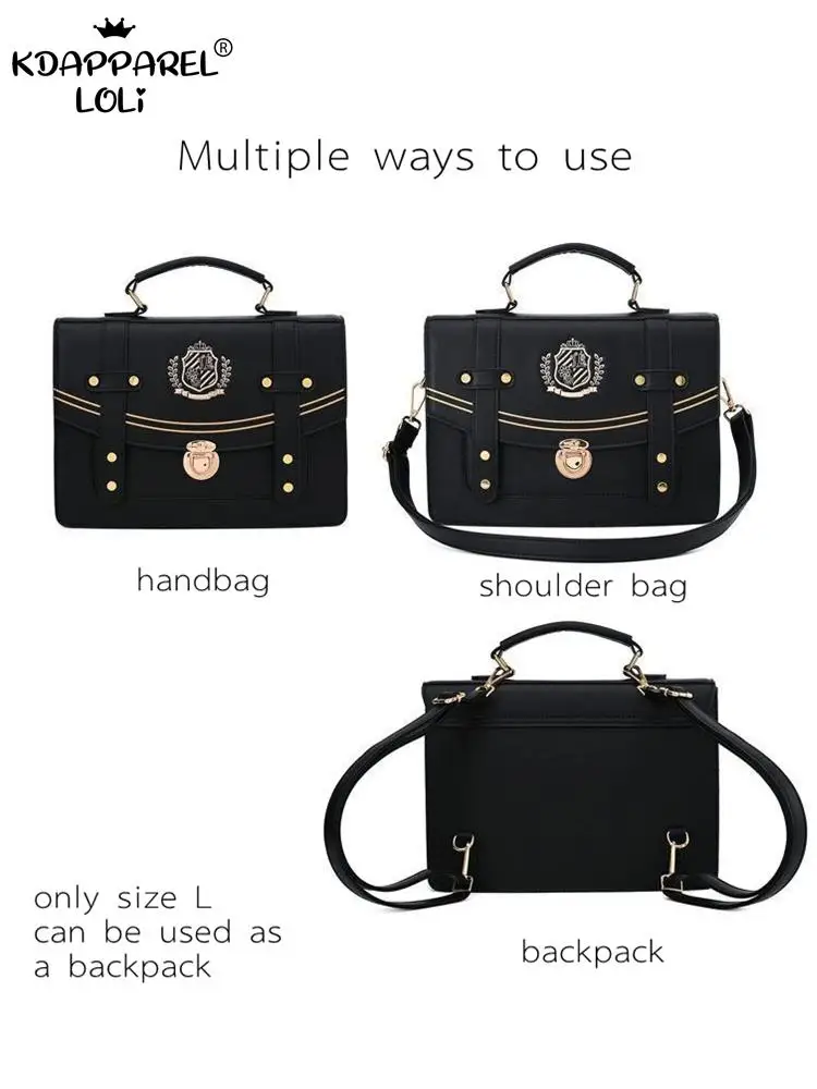 England Style College Uniform Bags High School Students Girls Backpack Handbag PU Shoulders Messenger Teenage Lolita Sweet Women