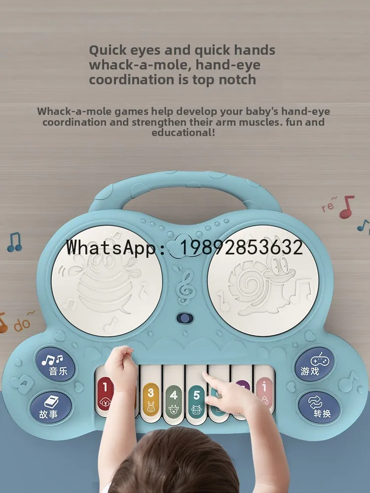 Giocattolo a tamburo con sonaglio per bambini Tamburo musicale a mano per bambini Educazione precoce educativa