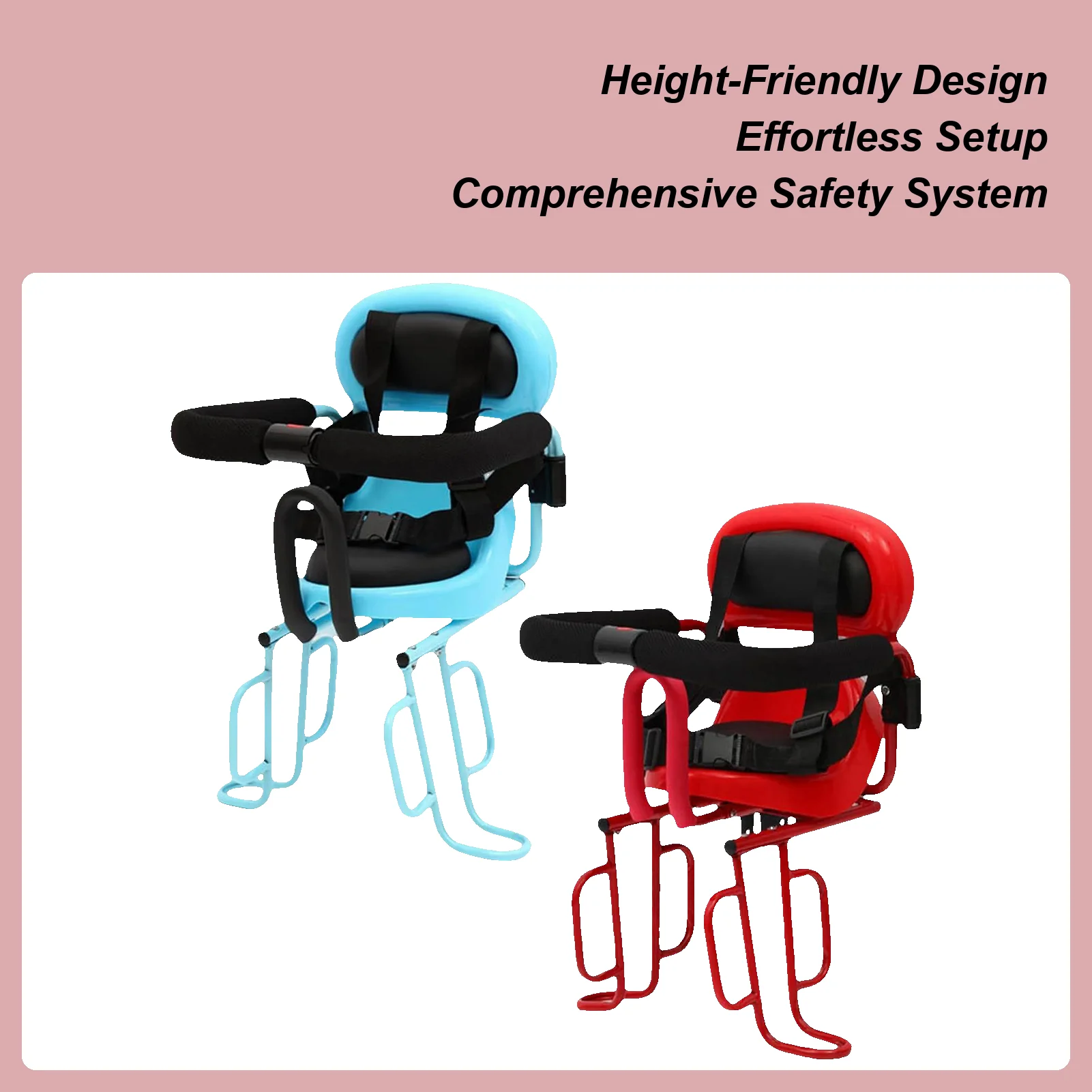

Child Seat For Bike Rear Mounted Kids Bike Seat Cycling Accessories With Safety Belt And Guardrail For Outdoor Biking Ride