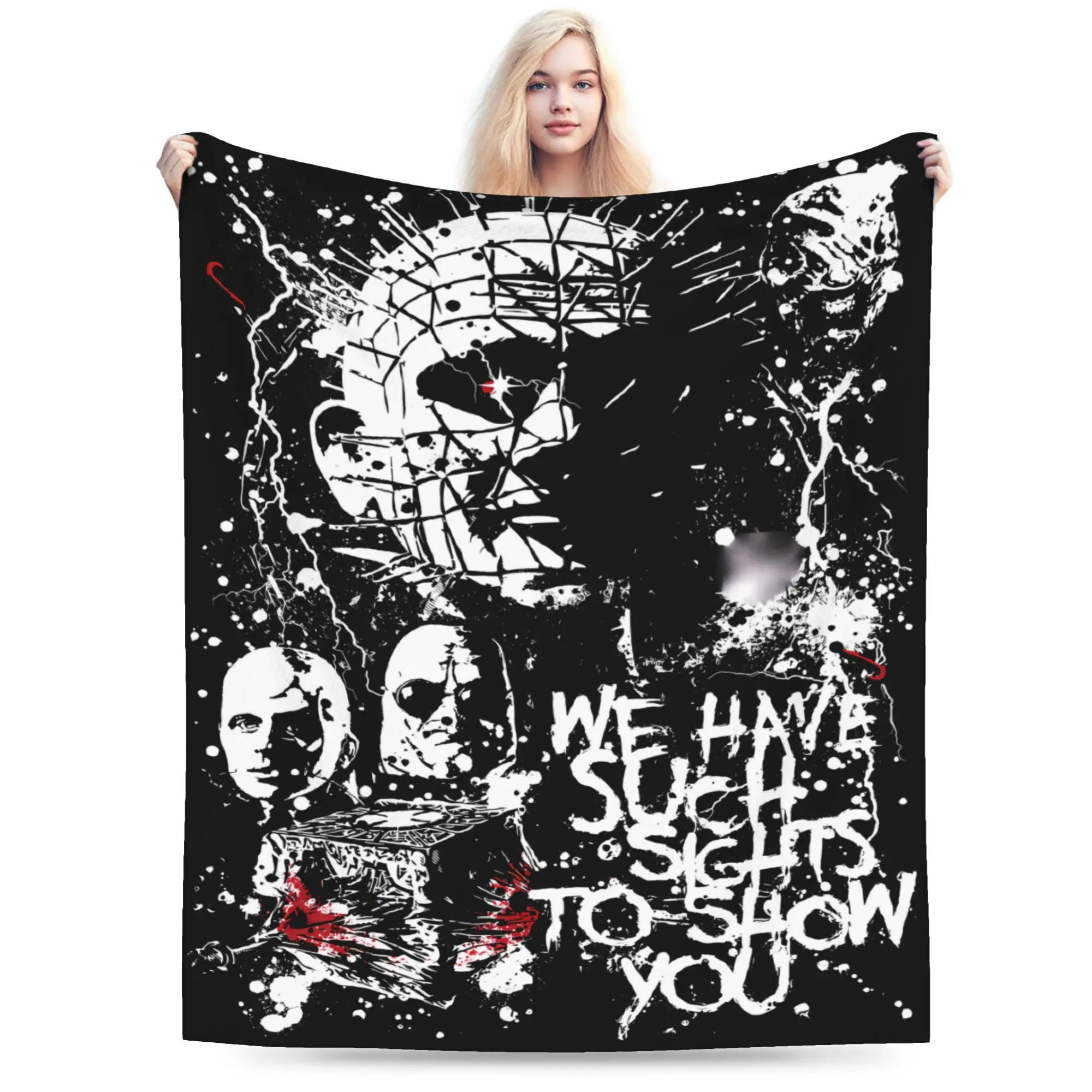 Hellraiser Pinhead Lament Blanket  Soft Warm Fluffy Plush Throw Blanket For Students Outdoor Flannel Bedspread Bed Cover