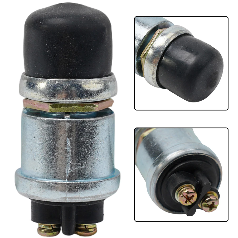 Starter Switch Waterproof Heavy Duty 50 Amp Push Button Ignition Switch with Screw Terminals and Splash Proof Rubber Button