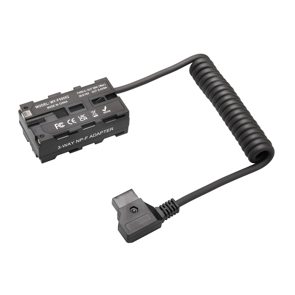 Probty D-Tap auf doppelseitiger NP-F550 NP-F Dummy-Akku für Feldmonitor, LED-Licht, kabellose Videoübertragung, Shinobi-Monitor