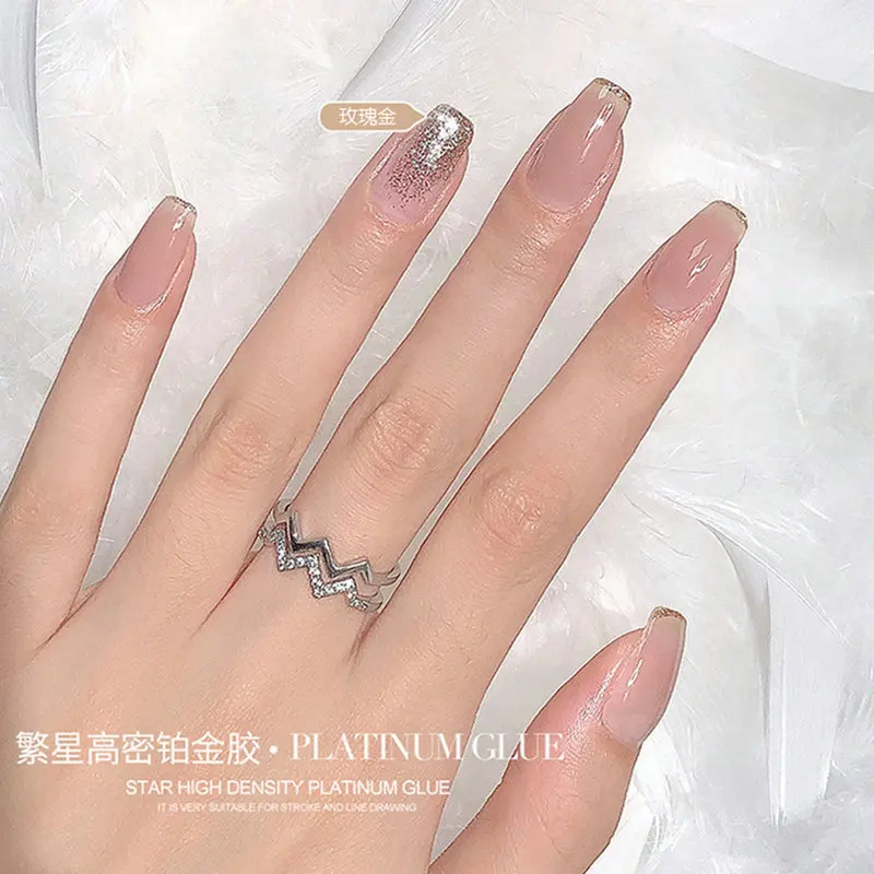 Neue Glitter Gel Polnische Shiny Platin Nagel Gel 5ml Nail art Blinkende Weg Tränken UV Semi Permanent Hybrid Vernis lack Lack – Detail 20