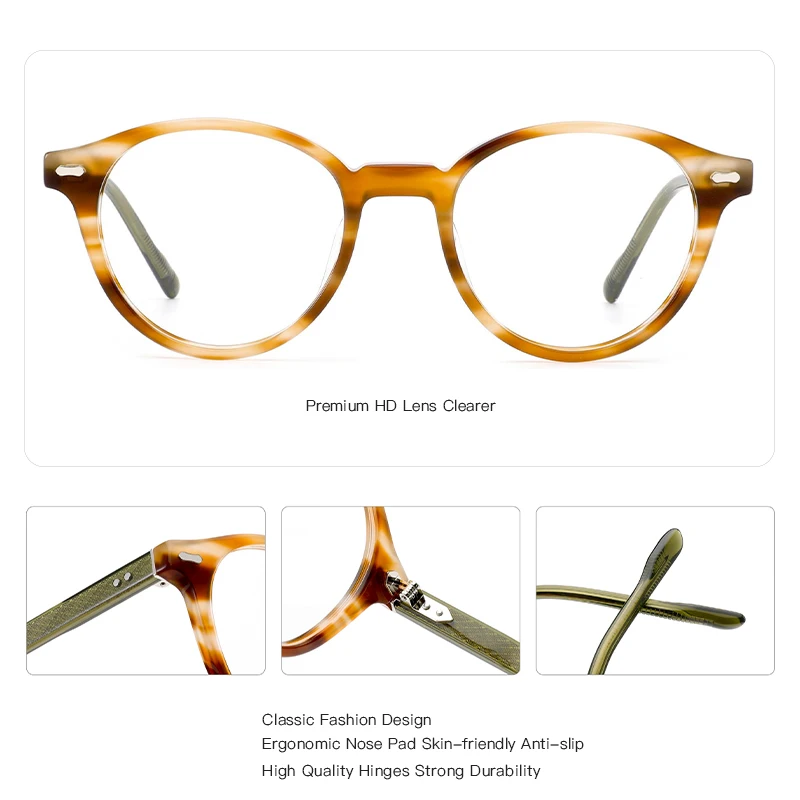 BLUEMOKY Occhiali da vista rotondi alla moda per donna Occhiali da vista ottici progressivi Occhiali fotocromatici in acetato di tendenza