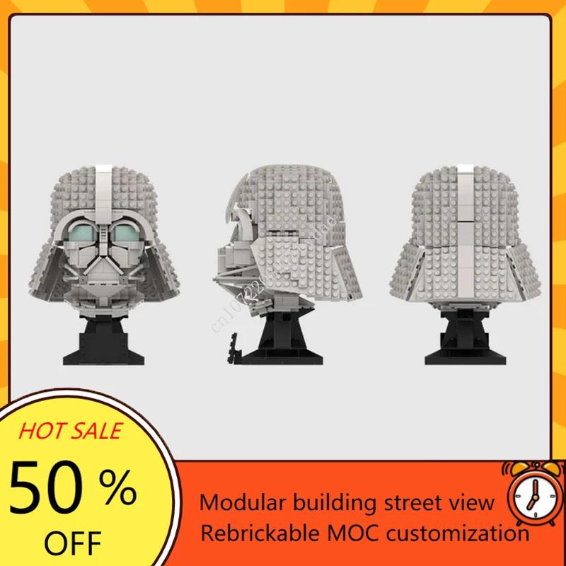 

829PCS MOC Space Battle Vader Helmet Model Building Blocks Technology Bricks DIY Helmet Creative Assembly Toys Birthday Gifts