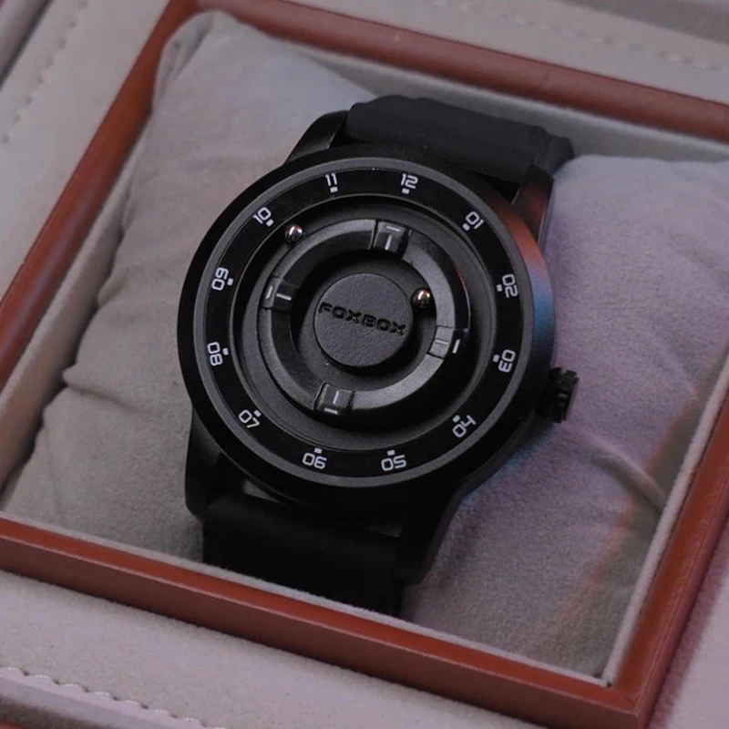 Foxbox 2025 Luxury Watches Men Creative Scrolling Beads Quartz Wristwatches Fashion Waterproof Magnetic Force Mens Watch Reloj