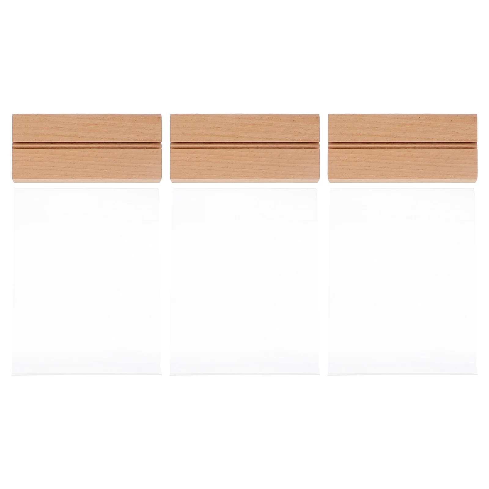 

3pcs Acrylic Wood Base Menu Display Holders Clear Table Signs Lightweight Desk Sign Rack Shop Home Office School Use